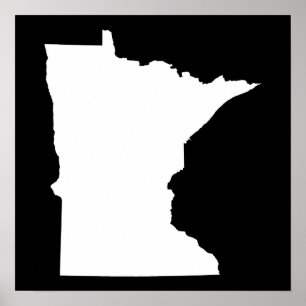 Minnesota in Weiß und Schwarz Poster