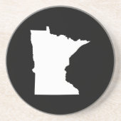 Minnesota in Weiß und Schwarz Untersetzer (Vorne)
