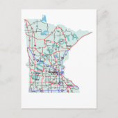 Minnesota Interstate Map Postcard Postkarte (Vorderseite)