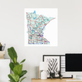 Minnesota Interstate Map Print Poster (Heimbüro)
