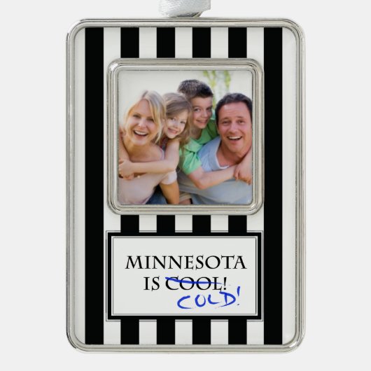 Minnesota ist cool Rahmen-Ornament silber (Vorderseite)