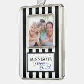 Minnesota ist cool Rahmen-Ornament silber (Links)