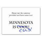 Minnesota ist Cool Tischnummer (Rückseite)