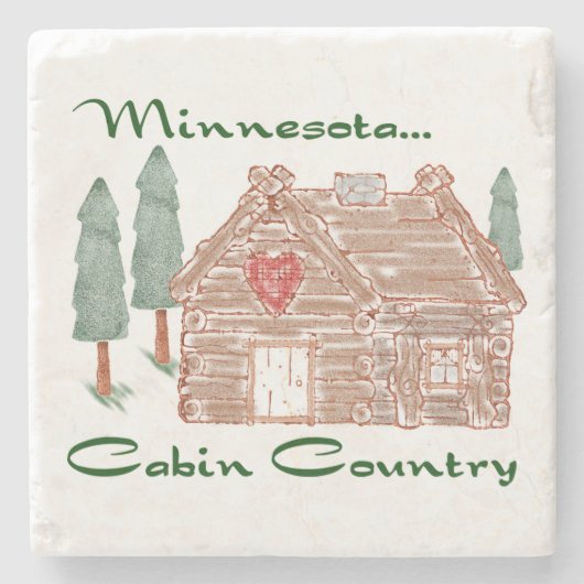 Minnesota-Kabinen-Land Steinuntersetzer (Vorderseite)