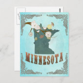 Minnesota Karte mit schönen Vögeln (Vorne/Hinten)