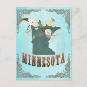 Minnesota Karte mit schönen Vögeln