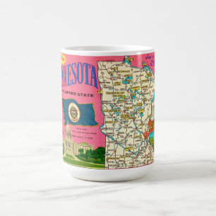 Minnesota-Karte Postkarten Tasse