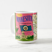 Minnesota-Karte Postkarten Tasse (Vorderseite Links)