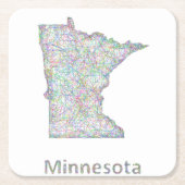Minnesota-Karte Rechteckiger Pappuntersetzer (Vorderseite)