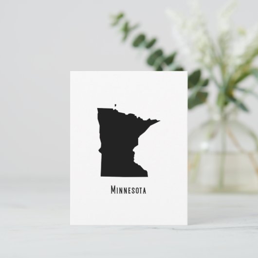 Minnesota Karte - Schwarz und Weiß Moderne Minneso (Stehend Vorderseite)