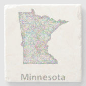 Minnesota-Karte Steinuntersetzer (Vorderseite)