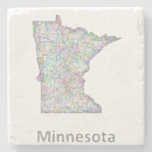 Minnesota-Karte Steinuntersetzer (Vorderseite)