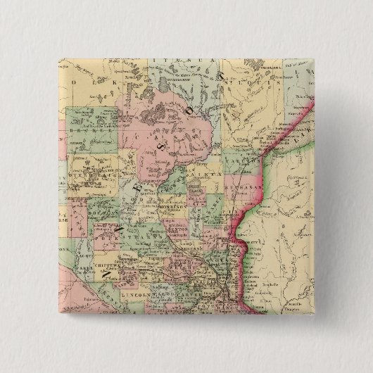 Minnesota Karte von Mitchell Button (Vorderseite)