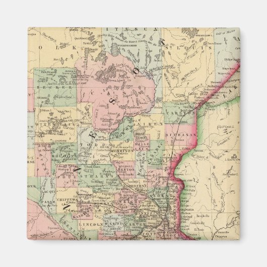 Minnesota Karte von Mitchell Magnet (Vorne)