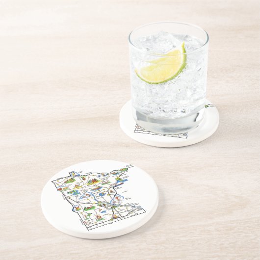 Minnesota-Karten-Untersetzer Sandstein Untersetzer (Seite)