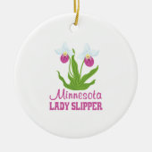 Minnesota Lady Slipper Keramik Ornament (Vorne)