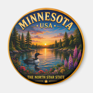 Minnesota Land der Seen Urlaubserinnerungen 🟡 Magnet