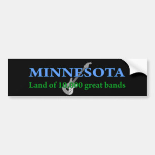 Minnesota - Land mit 10 000 Bands Autoaufkleber