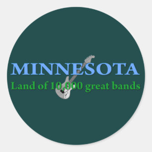 Minnesota - Land mit 10 000 Bands Runder Aufkleber