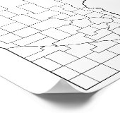 Minnesota Landkreises Leere Kontur Karte Poster (Ecke)