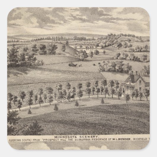 Minnesota-Landschaft im Tal des Toten Flusses Quadratischer Aufkleber (Vorderseite)