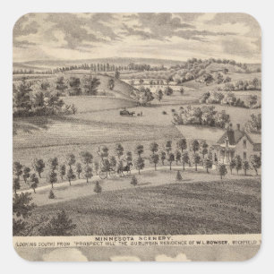 Minnesota-Landschaft im Tal des Toten Flusses Quadratischer Aufkleber