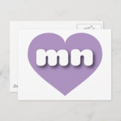 Minnesota lavender heart - I Liebe mn Postkarte (Vorne/Hinten)