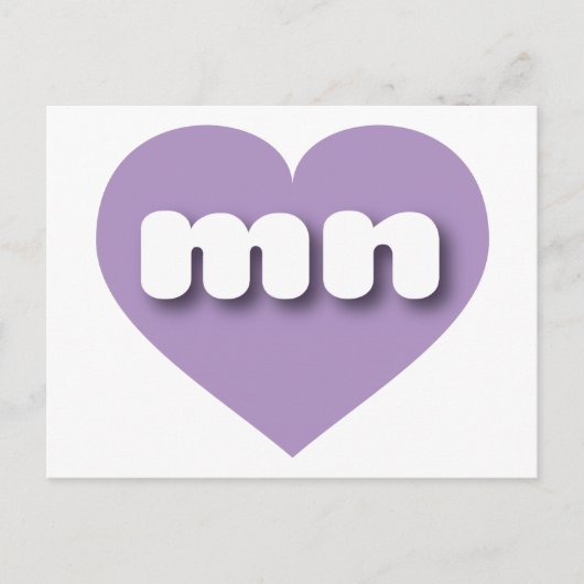 Minnesota lavender heart - I Liebe mn Postkarte (Vorderseite)