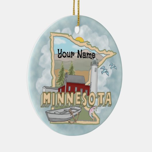 Minnesota Leuchtturm Keramik Ornament (Rechts)