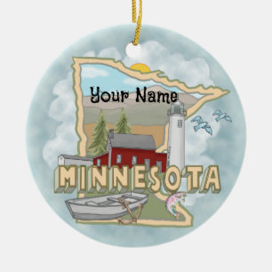 Minnesota Leuchtturm Keramik Ornament