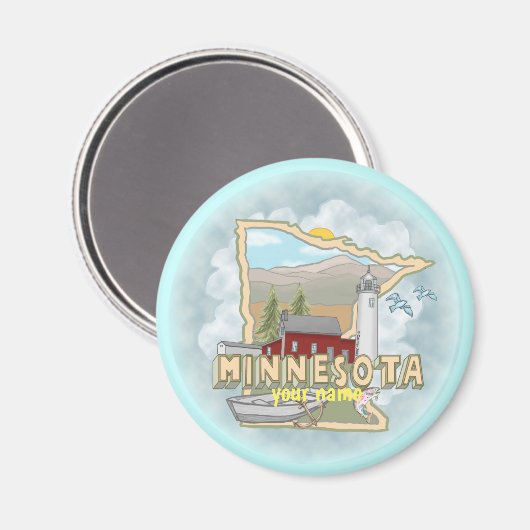 Minnesota Lighthouse-Magnet Magnet (Vorderseite/Rückseite)