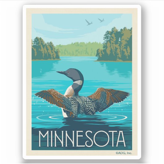 Minnesota | Loon Aufkleber (Vorderseite)