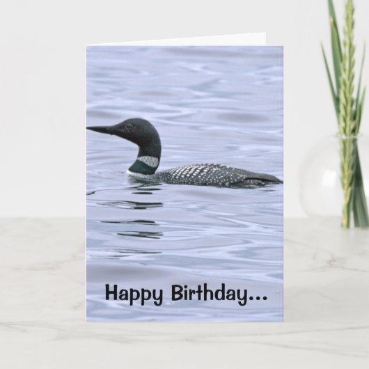Minnesota Loon Birthday Card Karte (Vorderseite)