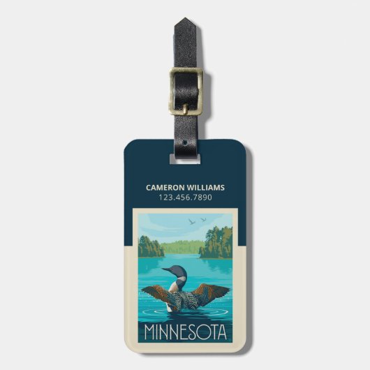 Minnesota | Loon Gepäckanhänger (Vorderseite vertikal)