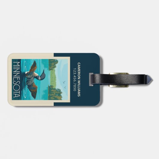 Minnesota | Loon Gepäckanhänger (Rückseite horizontal)