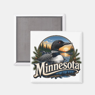 Minnesota Loon Lake Sonnenuntergang Magnet
