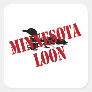 Minnesota Loon Quadratischer Aufkleber
