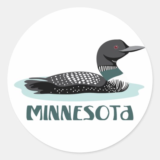 Minnesota Loon Runder Aufkleber (Vorderseite)