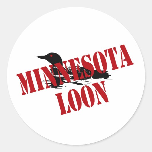 Minnesota Loon Runder Aufkleber (Vorderseite)