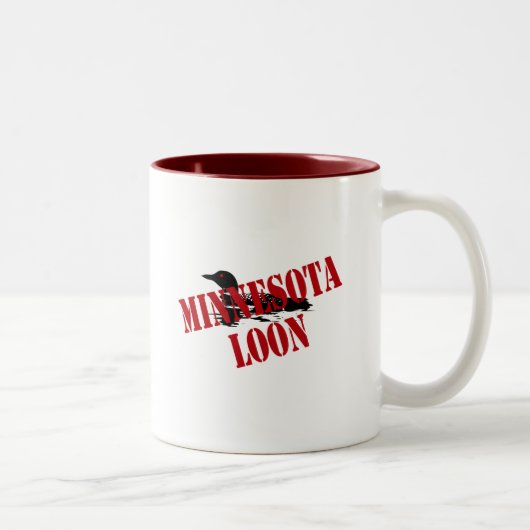 Minnesota Loon Zweifarbige Tasse (Rechts)