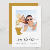 Minnesota Map Foto Wedding the Date Card speichern Save The Date (Vorne/Hinten)