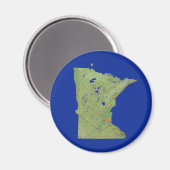 Minnesota Map Magnet (Vorderseite/Rückseite)