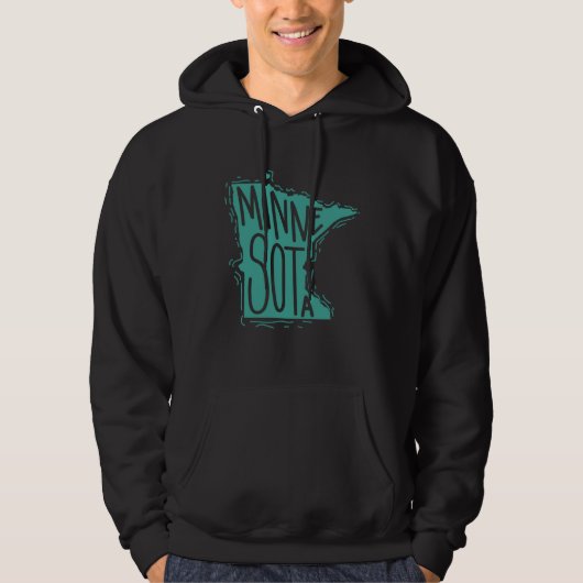 Minnesota Map Outline USA America Hoodie (Vorderseite)