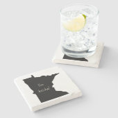 Minnesota Marble Stone Untersetzer, You betcha! Steinuntersetzer (Seitenansicht)