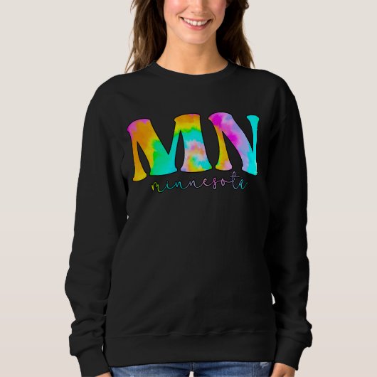 Minnesota Mn Gefärbte Krawatte Sweatshirt (Vorderseite)