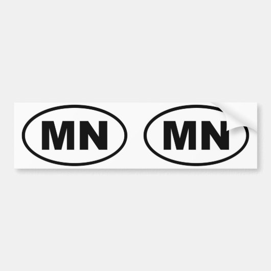 Minnesota MN oval Autoaufkleber (Vorne)