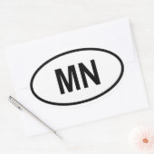 Minnesota "MN" Ovaler Aufkleber (Umschlag)