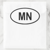 Minnesota "MN" Ovaler Aufkleber (Tasche)