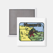 Minnesota MN Vintages Etikett Magnet (Vorderseite/Rückseite)
