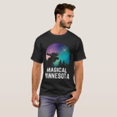 Minnesota Moose Northern Aurora Borealis Lights Mi T-Shirt (Vorne ganz)